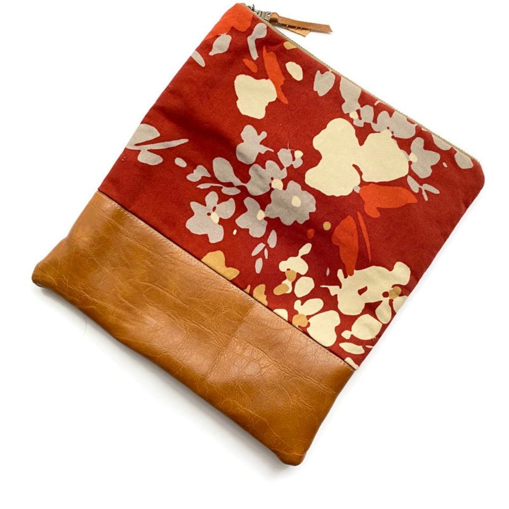 Maddie Kay Handbags Floral/Vegan Leather foldover